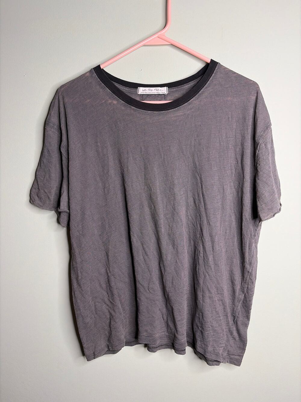 We the Free Gray Oversized Crop Tee XS